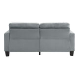 Close-up of tufted fabric detail on Lantana Gray Sofa