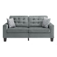 Lantana Gray Tufted Fabric Sofa front view