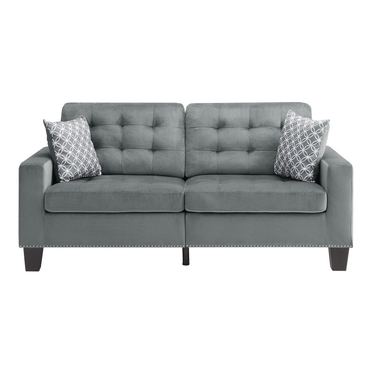 main view of Lantana Gray Fabric Tufted Sofa furniture