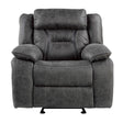 Madrona Hill Gray Glider Reclining Chair front view