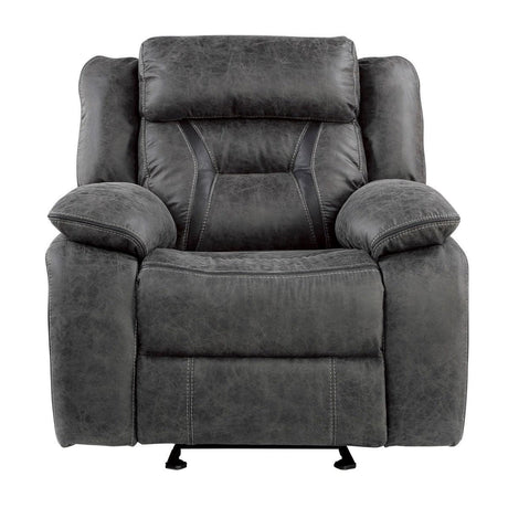 Madrona Hill Gray Glider Reclining Chair front view