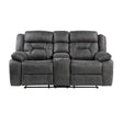 Madrona Hill gray double reclining loveseat front view