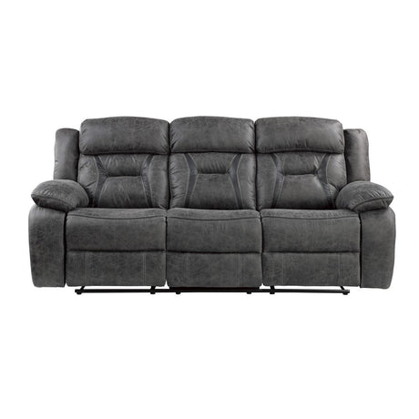 Madrona Hill Gray double reclining sofa front view