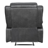 Yerba Dark Gray Lay Flat Reclining Chair, fully reclined position