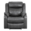 Yerba Dark Gray Lay Flat Reclining Chair, angled front view
