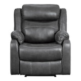 Yerba Dark Gray Lay Flat Reclining Chair, angled front view