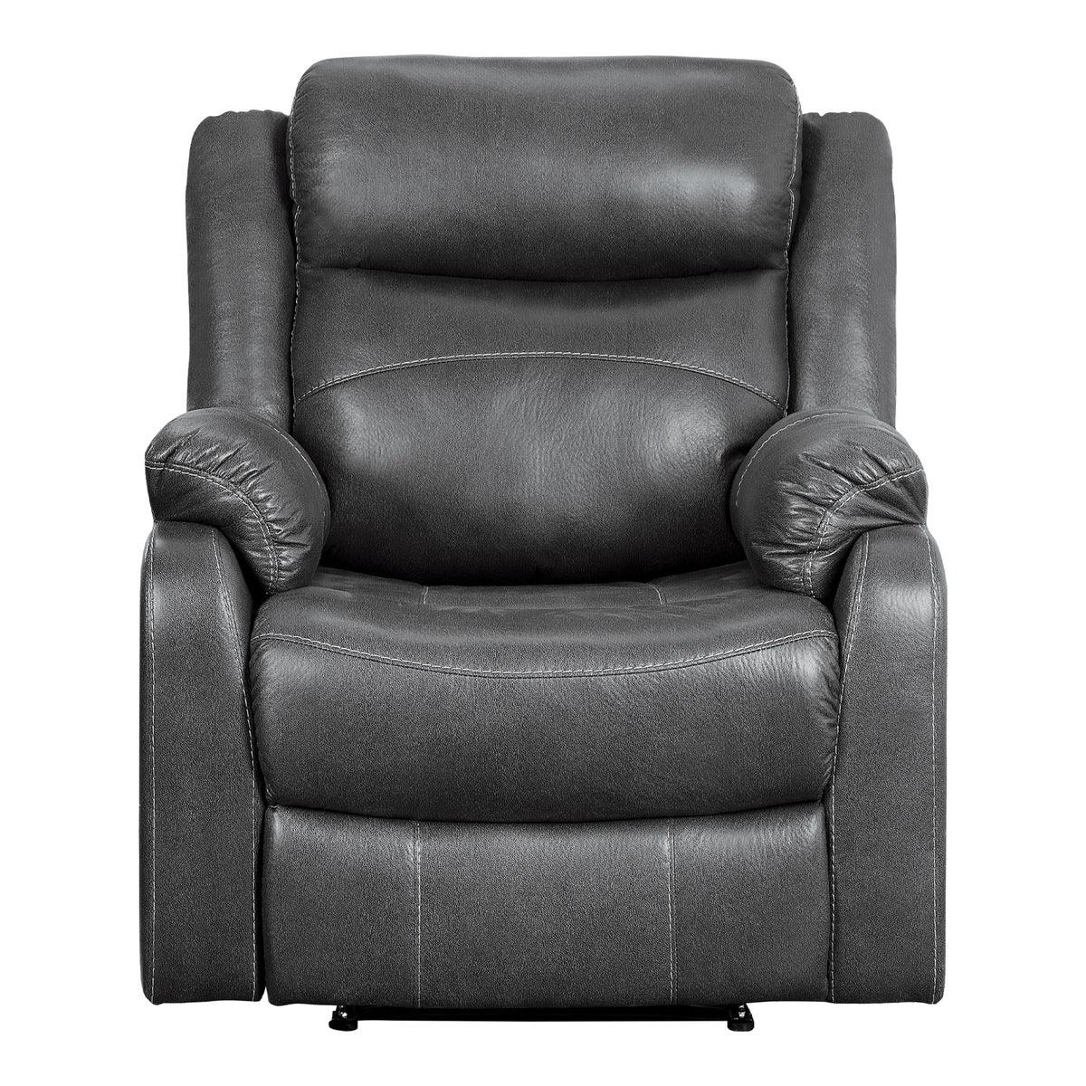 Yerba Dark Gray Lay Flat Reclining Chair, angled front view