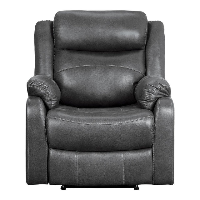 Yerba Dark Gray Lay Flat Reclining Chair, angled front view