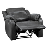 Yerba Dark Gray Lay Flat Reclining Chair, extended reclining angle
