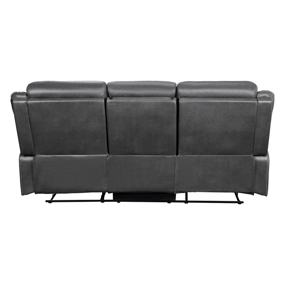 Yerba Double Lay Flat Reclining Sofa showing drop-down center console