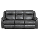 Yerba Dark Gray Double Lay Flat Reclining Sofa front angle view