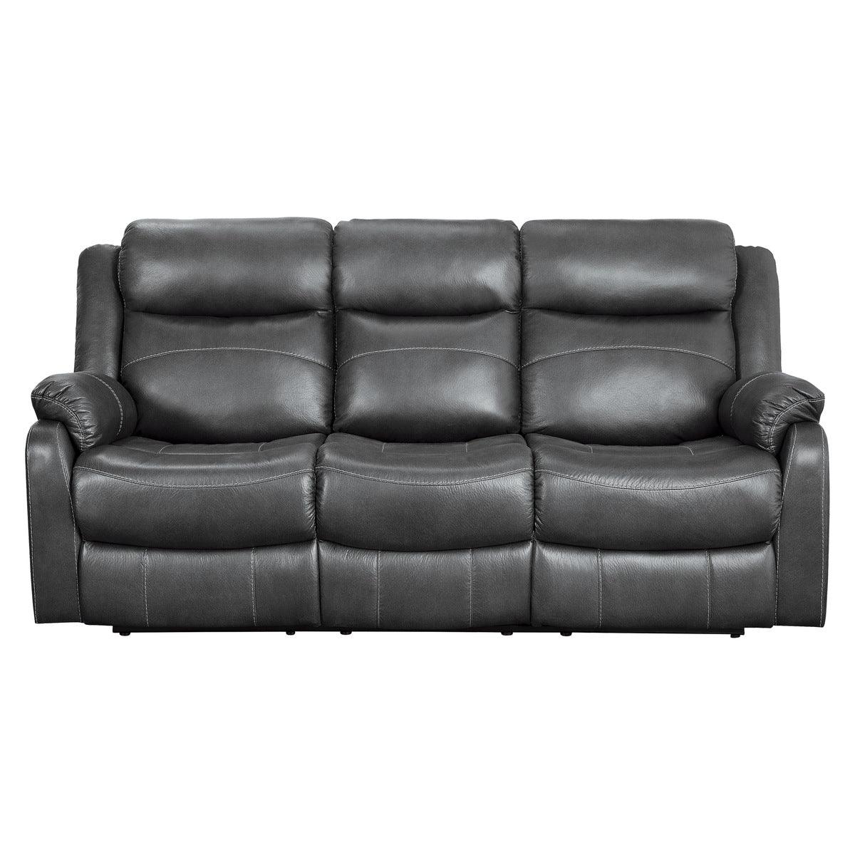 Yerba Dark Gray Double Lay Flat Reclining Sofa front angle view