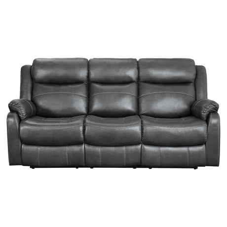 Yerba Dark Gray Double Lay Flat Reclining Sofa front angle view
