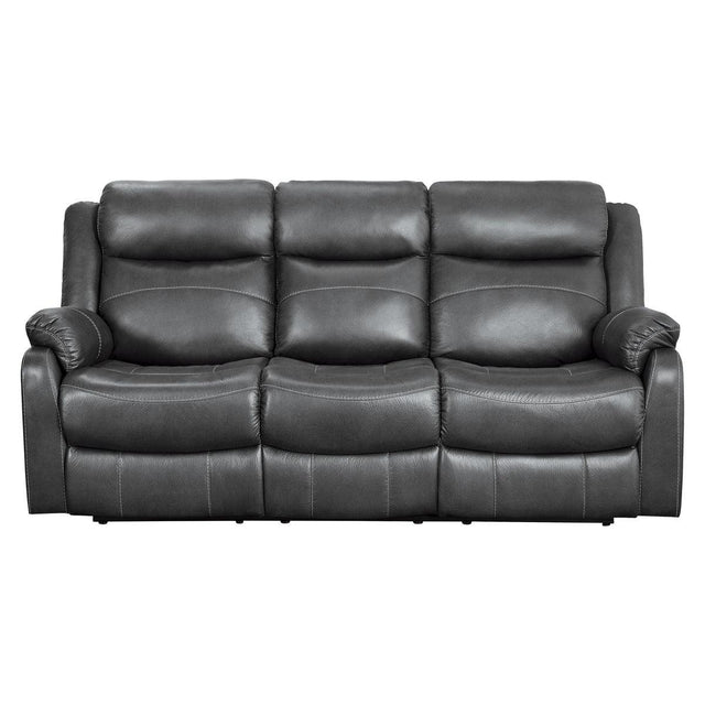Yerba Dark Gray Double Lay Flat Reclining Sofa front angle view