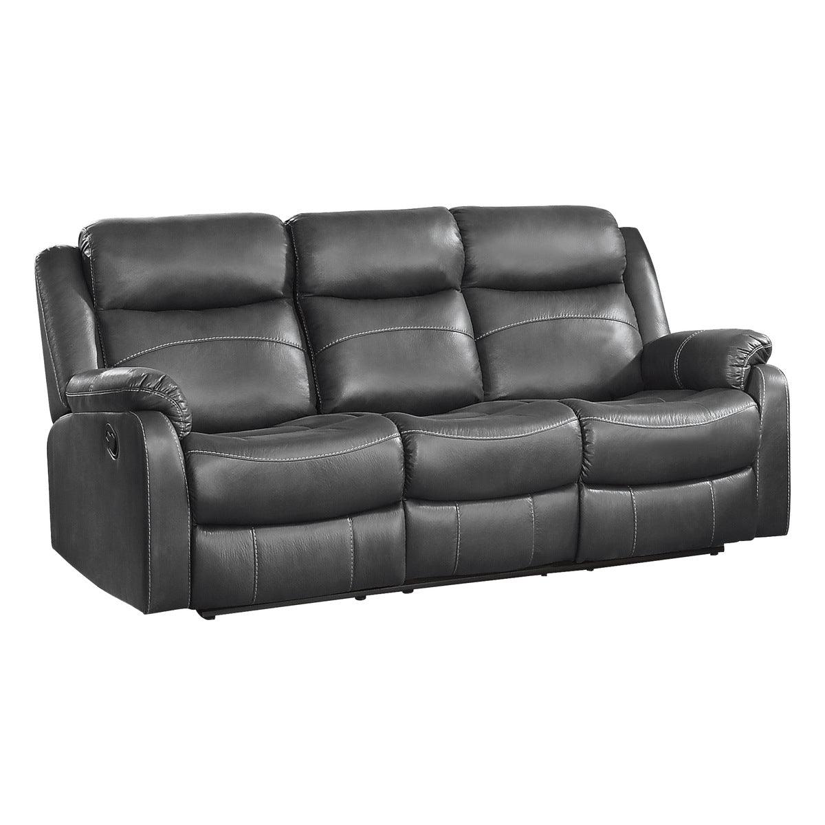 Yerba Dark Gray Double Lay Flat Reclining Sofa side angle