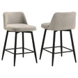 Mellor Slate Brown Fabric Upholstered Swivel Counter Chair Set of 2 — product view