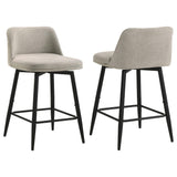 Mellor Slate Brown Fabric Upholstered Swivel Counter Chair Set of 2 — product view