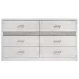 Viana 6-Drawer Bedroom Dresser White High Gloss — product image 3