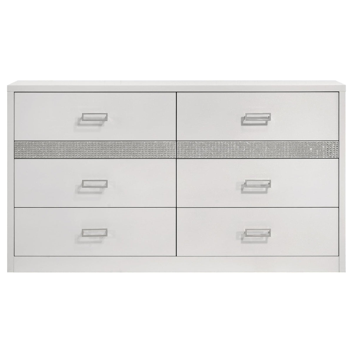 Viana 6-Drawer Bedroom Dresser White High Gloss — product image 3