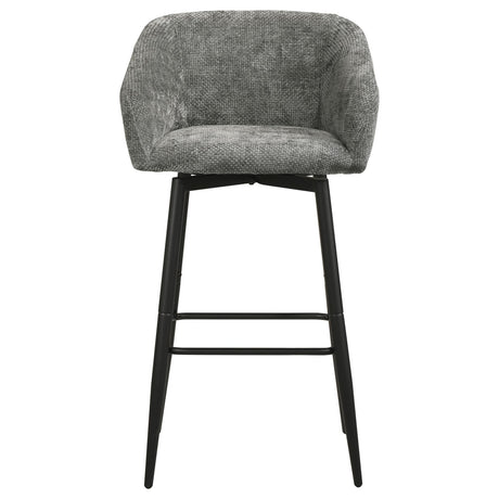 Rainer Charcoal Fabric Upholstered Swivel Bar Chair Set of 2 — product image 3