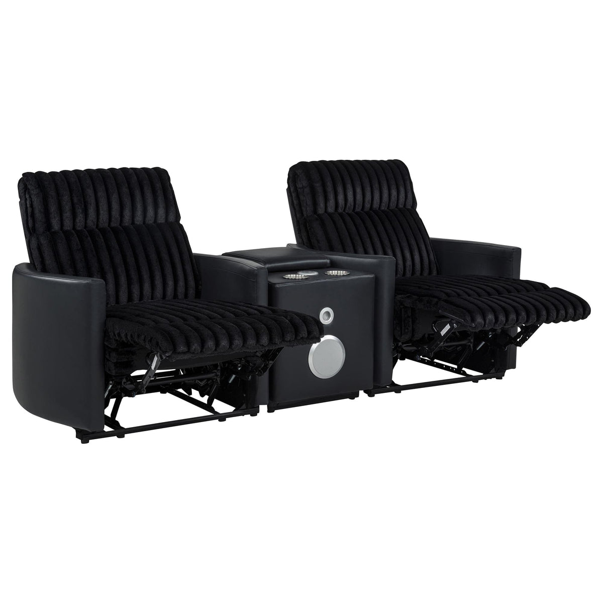 Madden 3-piece Corduroy Upholstered Manual Theater Seating Black — product image 3
