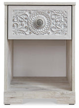 Paxberry Whitewash Nightstand — front view