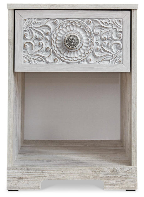 Paxberry Whitewash Nightstand — front view