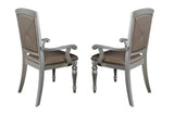 Detail close-up of Orsina Pearl faux leather seats and table edge