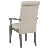 Cresswell Upholstered Dining Arm Chairs Tan Set of 2 — product image 7