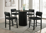Hamlyn 5-Piece Round Wood Counter Height Dining Set Black — product view