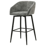 Rainer Charcoal Fabric Upholstered Swivel Bar Chair Set of 2 — product image 4