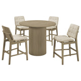 Hamlyn 5-piece Round Wood Counter Height Dining Set Cream and Natural Oak — product image 2
