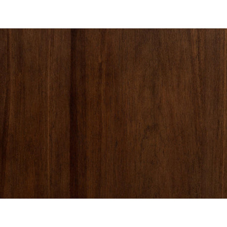 Brown queen size upholstered bed with tufted detail