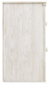 Paxberry Whitewash Two-Drawer Nightstand — side view