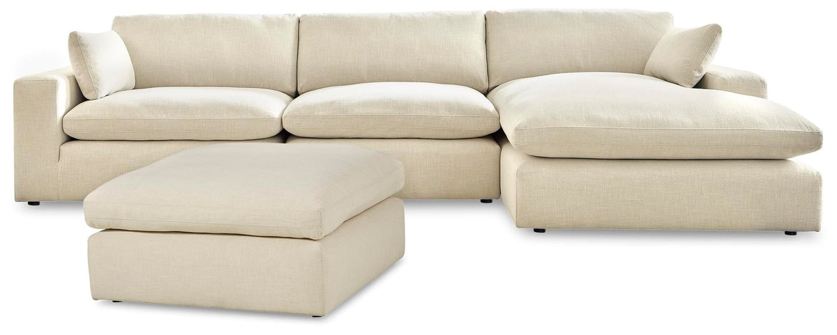 Elyza Linen 3-Piece Sectional with Ottoman — product image 2