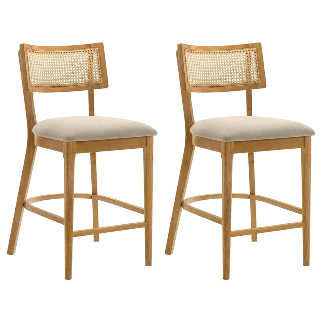 Fabra Cane Back Counter Height Chair Honey Wheat Set of 2 — product view