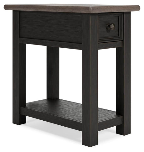 Tyler Grayish Brown/Black Creek 2 End Tables — angled view