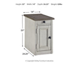 Bolanburg Two-tone 2 End Tables — dimension illustration