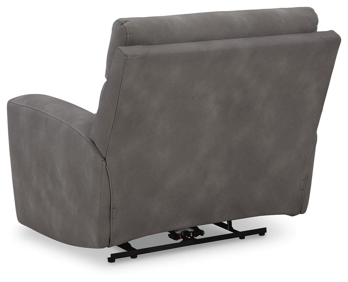 Next-Gen Durapella Slate Microfiber Power Recliner — back view