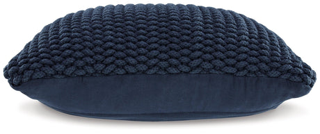 Renemore Blue Pillow close-up of fabric texture