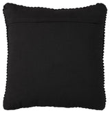 Renemore Black Cotton Pillow Set of 4, close-up of texture
