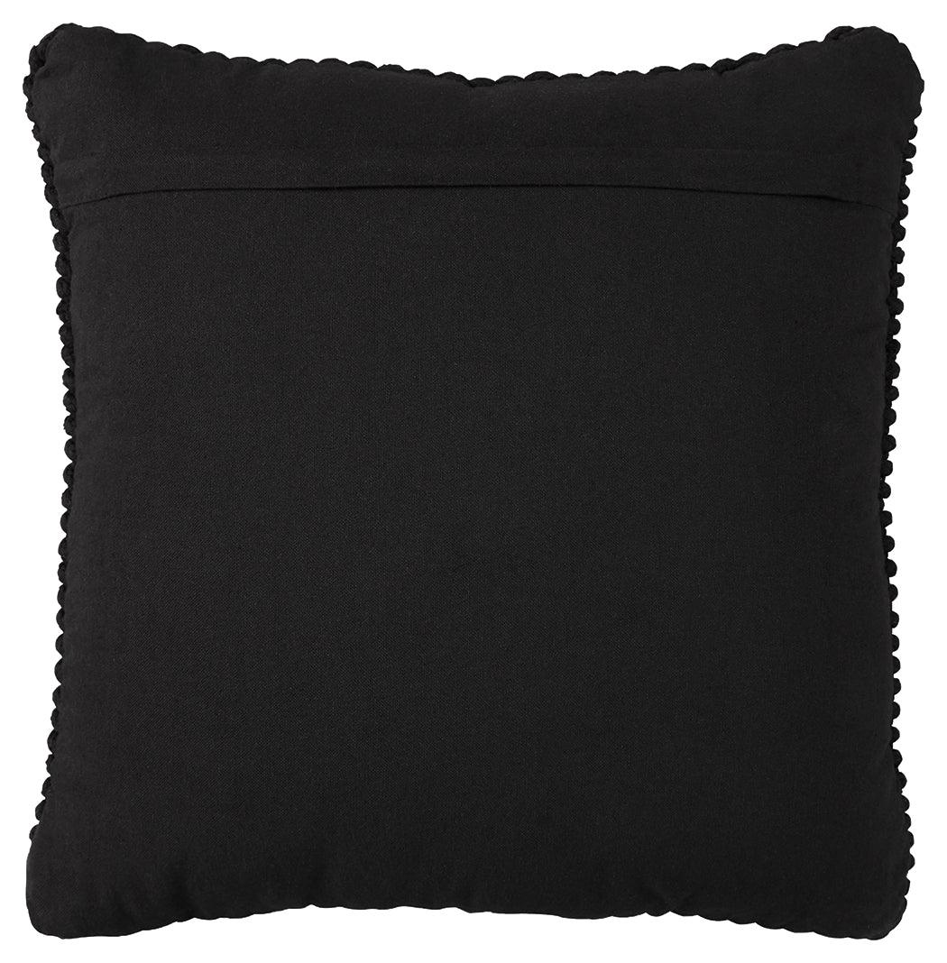 Renemore Black Cotton Pillow Set of 4, close-up of texture