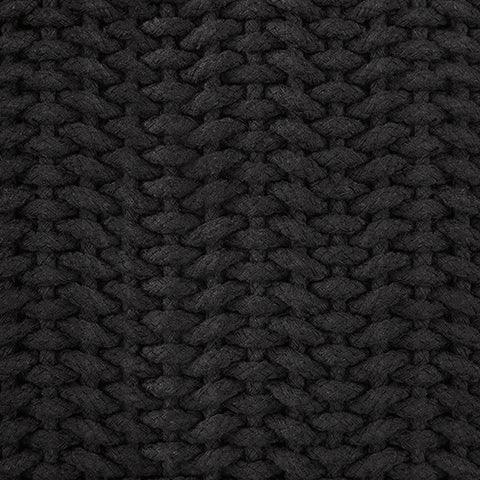 Fabric swatch detail of Renemore Black Pillow cotton material