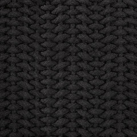 Fabric swatch detail of Renemore Black Pillow cotton material