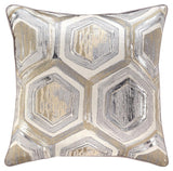 Meiling Metallic Pillow set of 4 - side angle showing metallic sheen and zipper closure
