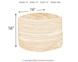 Absalom Denim Pouf dimensions photo
