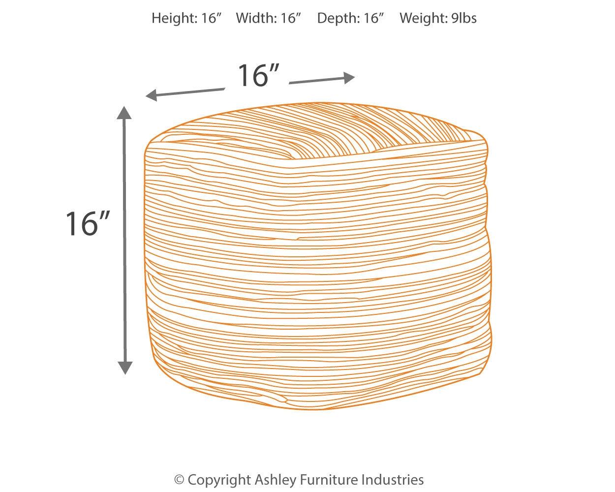 Absalom Denim Pouf dimensions photo