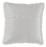 Close up of Gariland Pillow fabric texture and zipper
