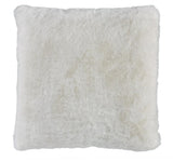 Gariland white faux fur square pillow side view