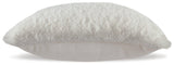 Back of Gariland White Faux Rabbit Fur Pillow with zipper
